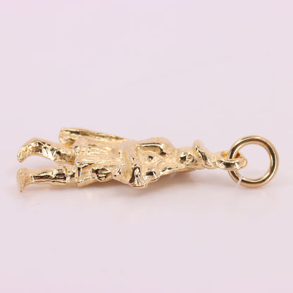 Vintage 9ct Hallmarked Yellow Gold Scottish Bagpiper Pendant Scotland Charm Gift