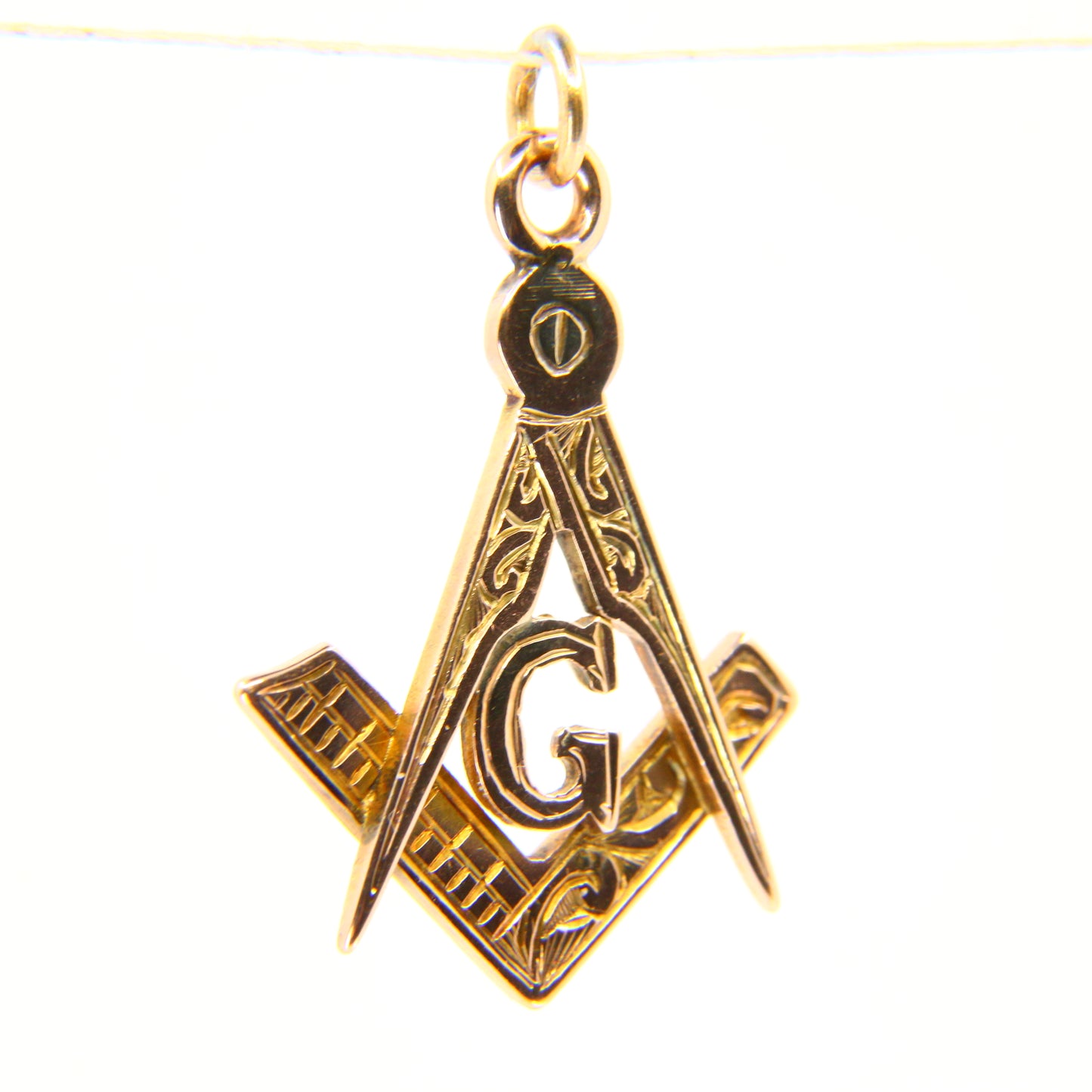 Antique Masonic 9ct Pendant Yellow Gold Hallmarked Charm G Lodge Ruler 1903