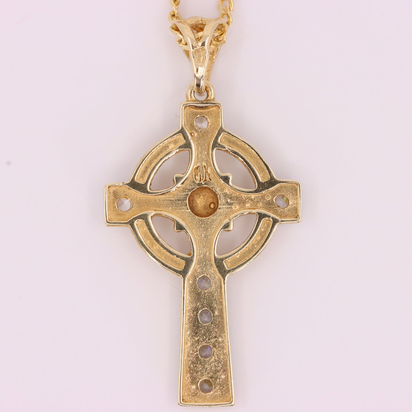 Vintage 9ct Hallmarked Gold Celtic Cross Pendant Necklace 20 Inch Boxed Gift