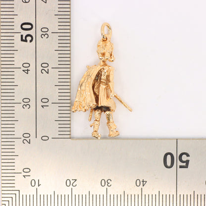 Vintage 9ct Hallmarked Edinburgh Gold Scottish Drum Sergeant Charm Pendant Gift