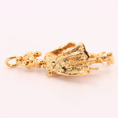 Vintage 9ct Hallmarked Edinburgh Gold Scottish Drum Sergeant Charm Pendant Gift
