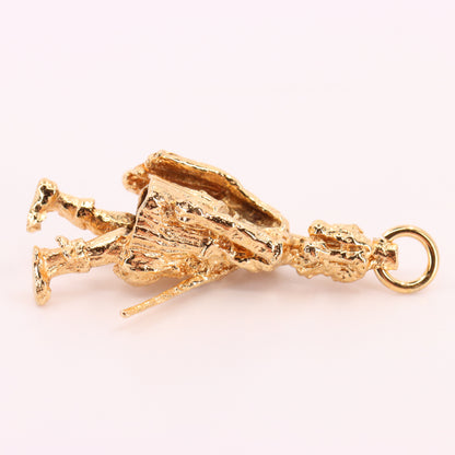 Vintage 9ct Hallmarked Edinburgh Gold Scottish Drum Sergeant Charm Pendant Gift