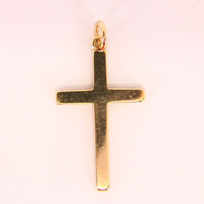 Vintage 9ct Gold Detailed Front Cross Pendant Fully Hallmarked Yellow Gold Charm