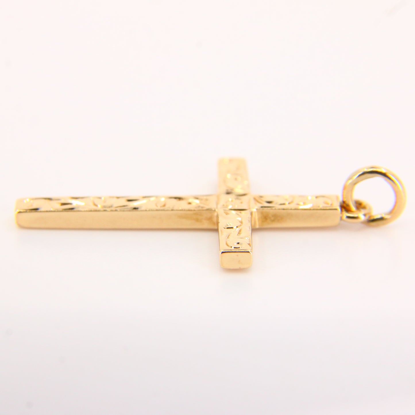 Vintage 9ct Gold Detailed Front Cross Pendant Fully Hallmarked Yellow Gold Charm