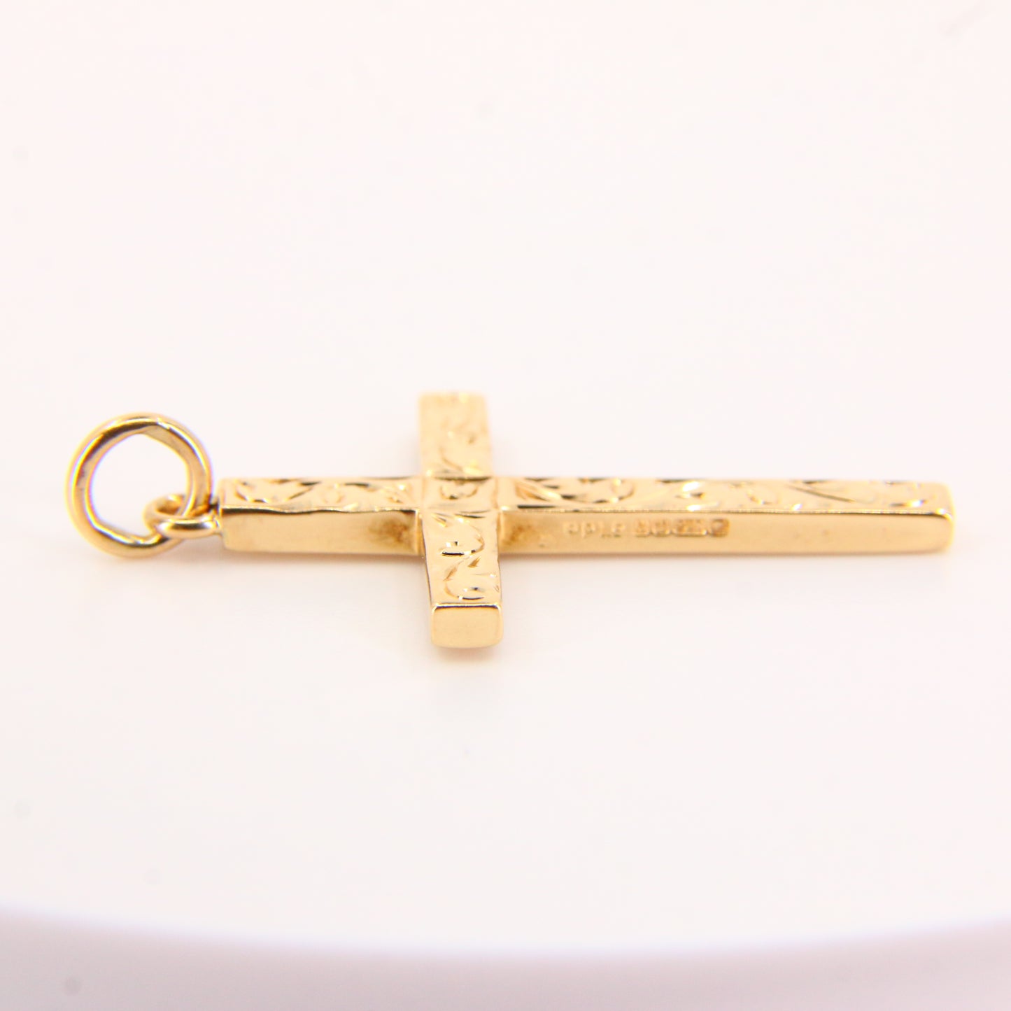 Vintage 9ct Gold Detailed Front Cross Pendant Fully Hallmarked Yellow Gold Charm