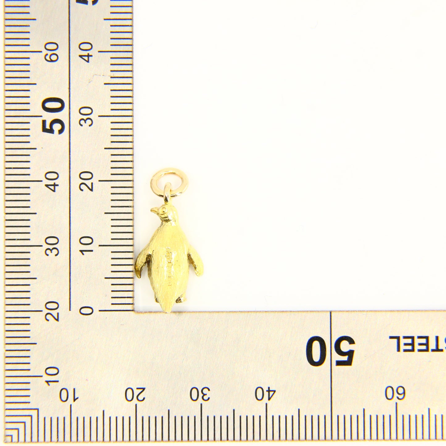 Vintage 9ct Penguin Charm Yellow Gold Pendant Hallmarked Standing Animal Charm