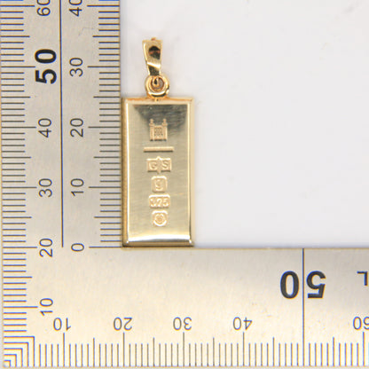 Vintage 9ct Gold 1/4 OZ Royal Mint Ingot Pendant 18 INCH Necklace 2006