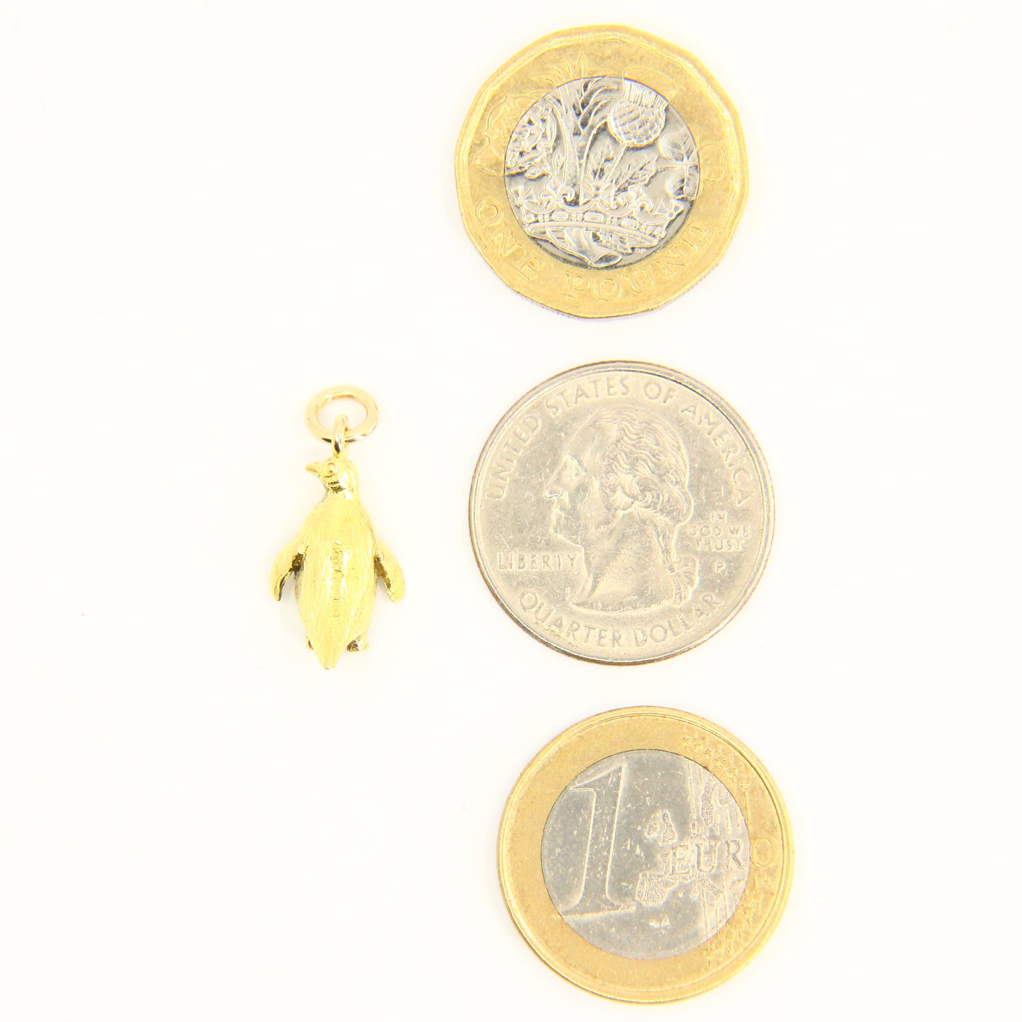 Vintage 9ct Penguin Charm Yellow Gold Pendant Hallmarked Standing Animal Charm