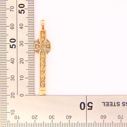 Vintage 9ct Celtic Iona Cross Solid Gold Pendant Hallmarked Charm Traditional Cross Gift