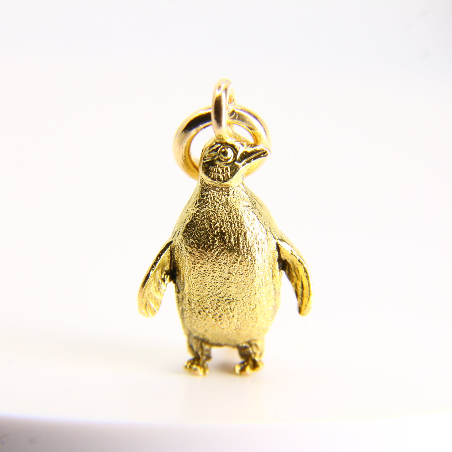 Vintage 9ct Penguin Charm Yellow Gold Pendant Hallmarked Standing Animal Charm