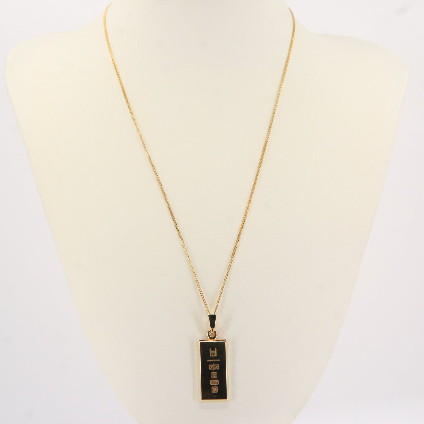 Vintage 9ct Gold 1/4 OZ Royal Mint Ingot Pendant 18 INCH Necklace 2006