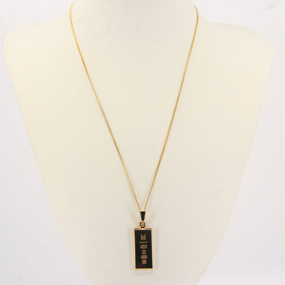 Vintage 9ct Gold 1/4 OZ Royal Mint Ingot Pendant 18 INCH Necklace 2006