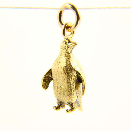 Vintage 9ct Penguin Charm Yellow Gold Pendant Hallmarked Standing Animal Charm