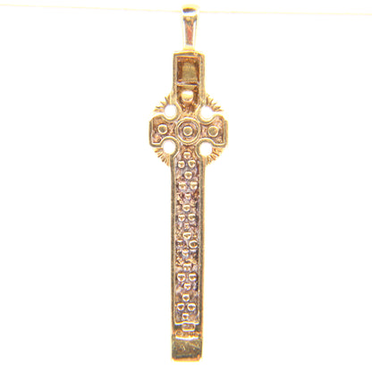 Vintage 9ct Celtic Iona Cross Solid Gold Pendant Hallmarked Charm Traditional Cross Gift