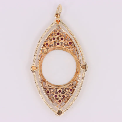 Vintage 9ct Hallmarked Gold Full Sovereign Coin Mount Pendant Display Frame