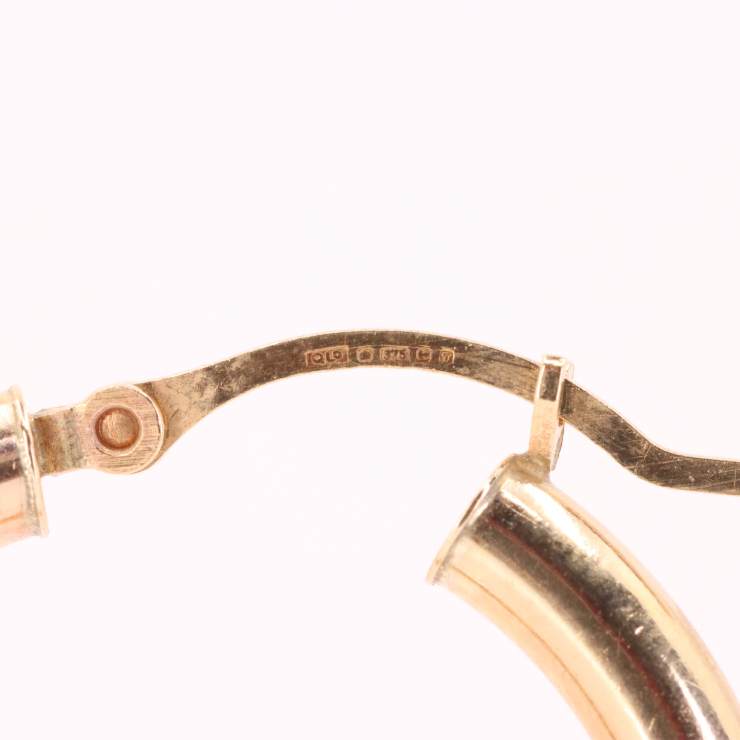 Vintage 9ct Hallmarked Gold Diamond Cut Textured Hoop Earrings 25mm Boxed Gift