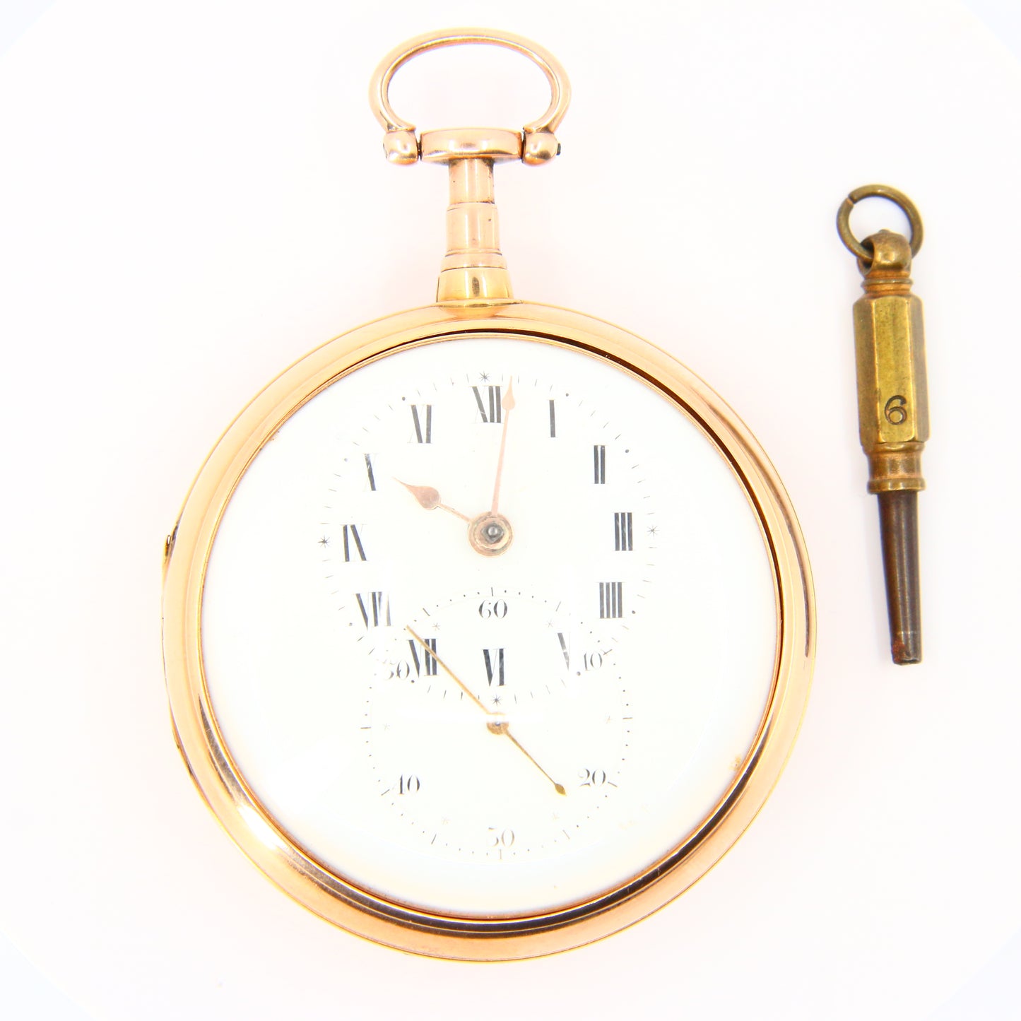 Antique 18ct Yellow Gold Pair Case Pocket Watch London 1806 Doctors Timepiece Stop Lever