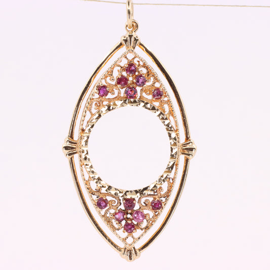 Vintage 9ct Hallmarked Gold Full Sovereign Coin Mount Pendant Display Frame