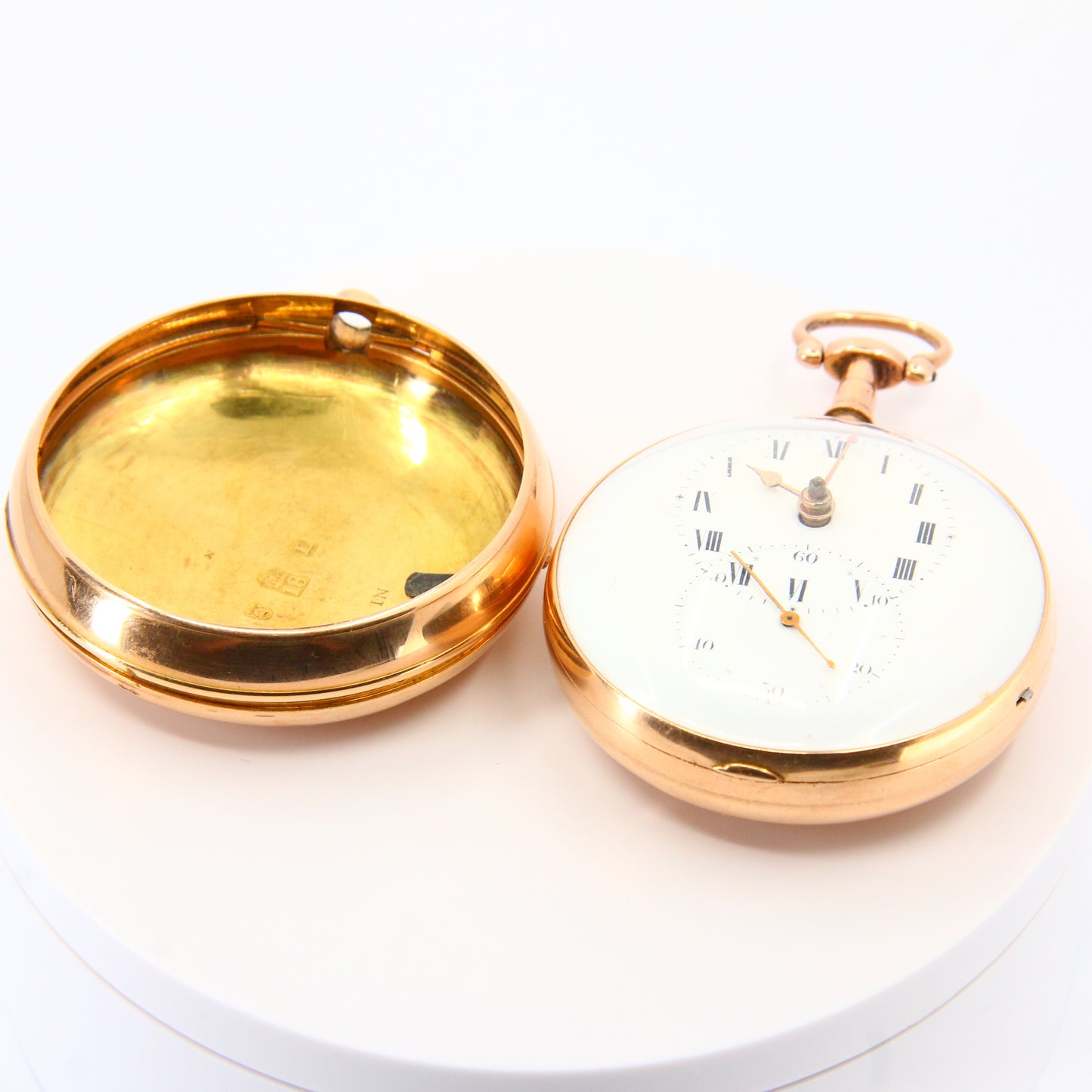 Antique 18ct Yellow Gold Pair Case Pocket Watch London 1806 Doctors Timepiece Stop Lever