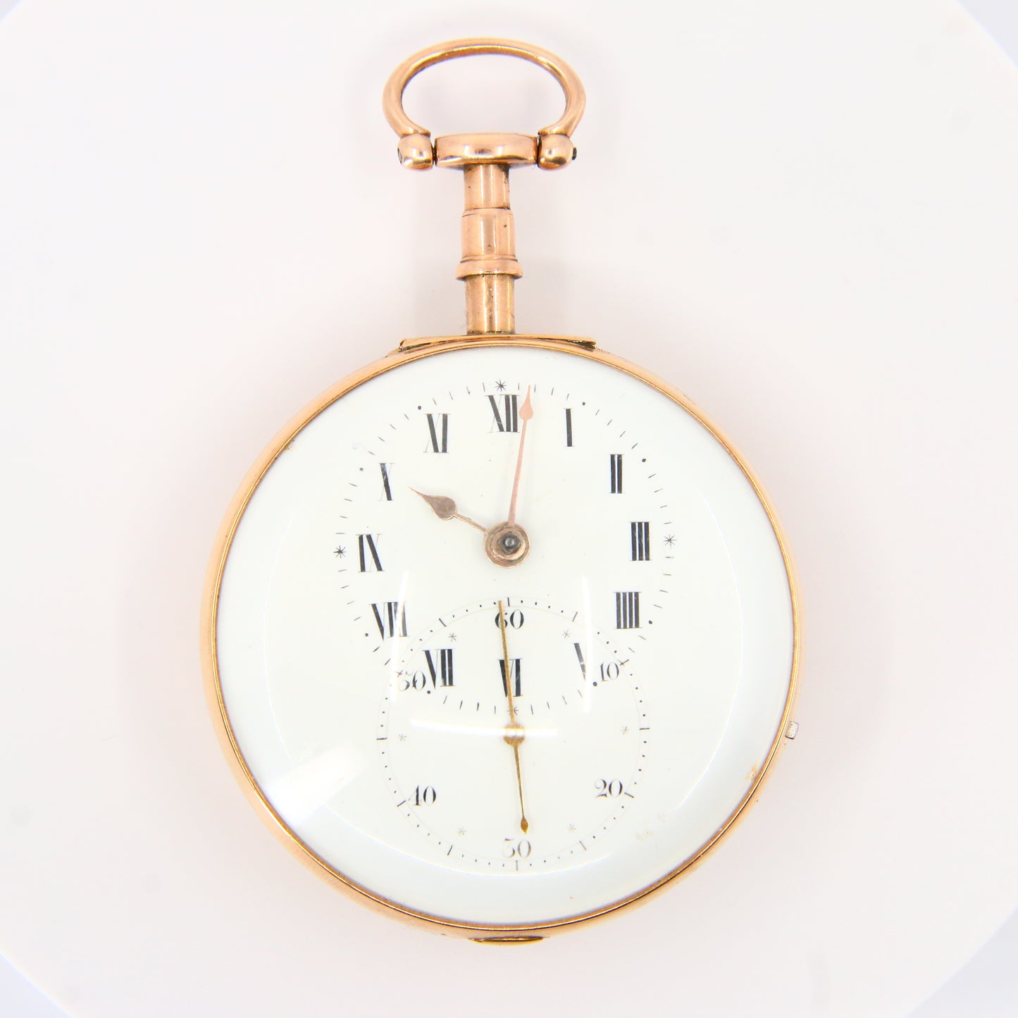 Antique 18ct Yellow Gold Pair Case Pocket Watch London 1806 Doctors Timepiece Stop Lever