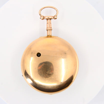 Antique 18ct Yellow Gold Pair Case Pocket Watch London 1806 Doctors Timepiece Stop Lever