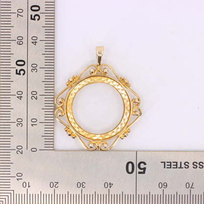 Vintage 9ct Hallmarked Gold Full Sovereign Coin Mount Pendant Display Frame