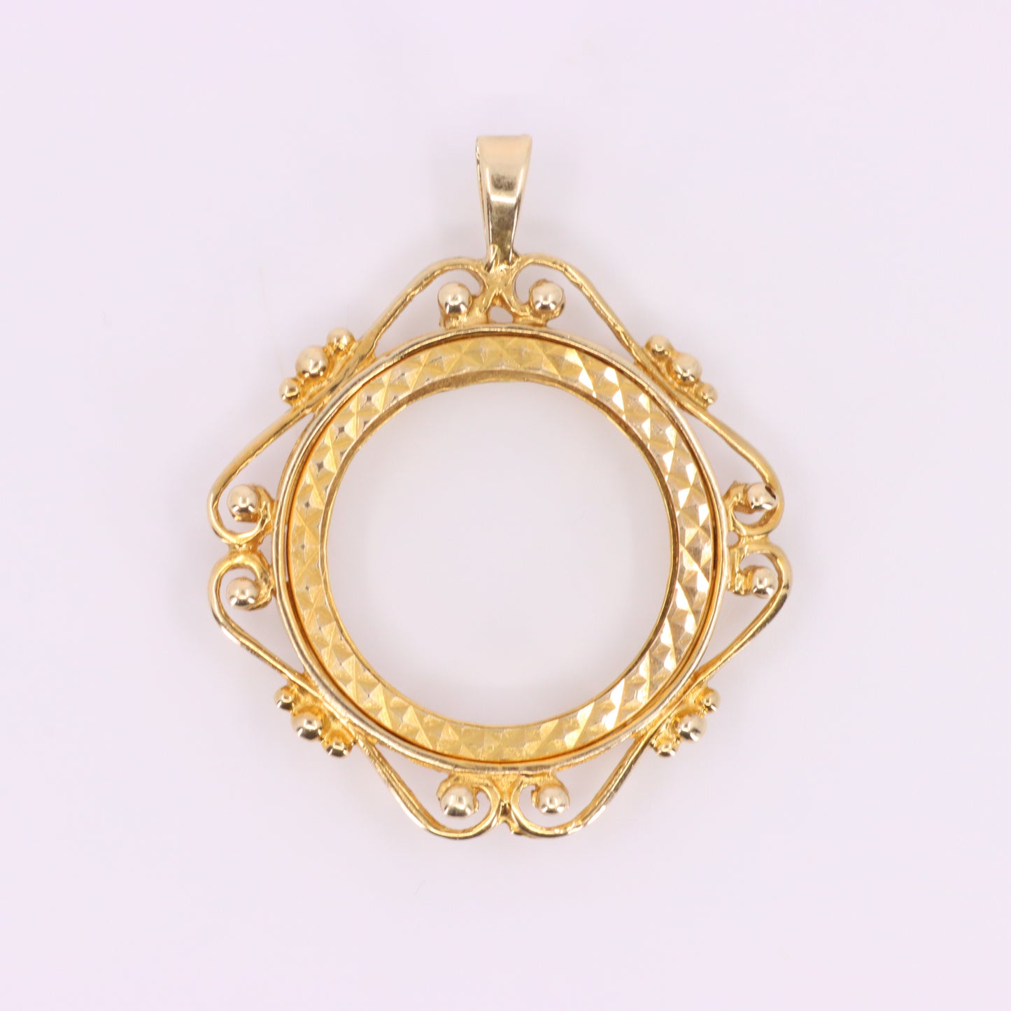 Vintage 9ct Hallmarked Gold Full Sovereign Coin Mount Pendant Display Frame