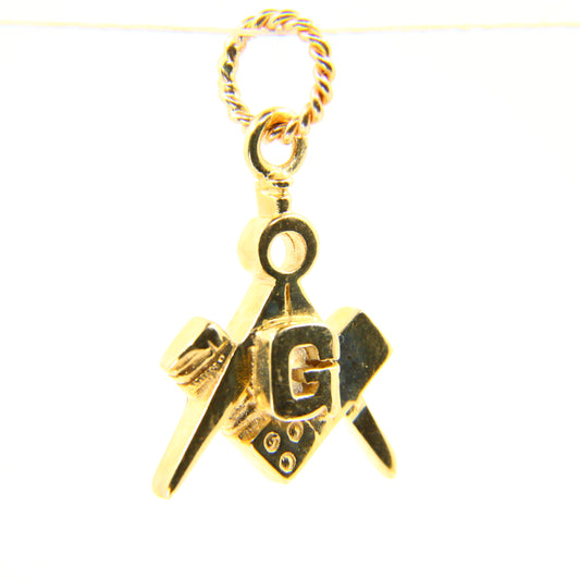 Vintage 9ct Masonic Gold Charm Yellow Gold Freemason Pendant Hallmarked