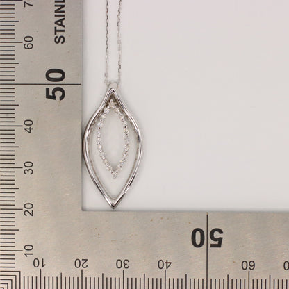 Vintage 18ct Hallmarked Chimento White Gold Diamond 18 Inch Pendant Necklace