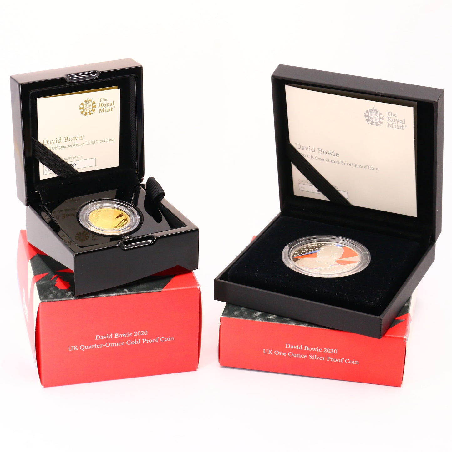 2020 Royal Mint Silver & Gold Proof David Bowie Coin Set - Music Legends