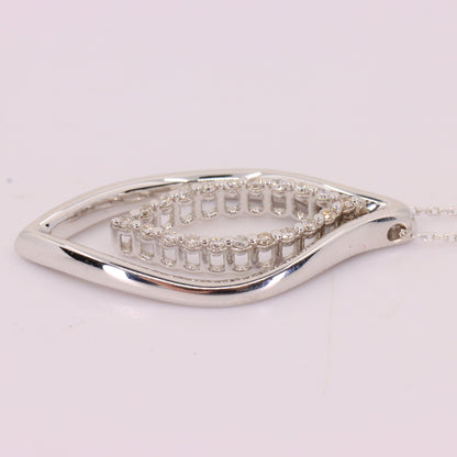 Vintage 18ct Hallmarked Chimento White Gold Diamond 18 Inch Pendant Necklace