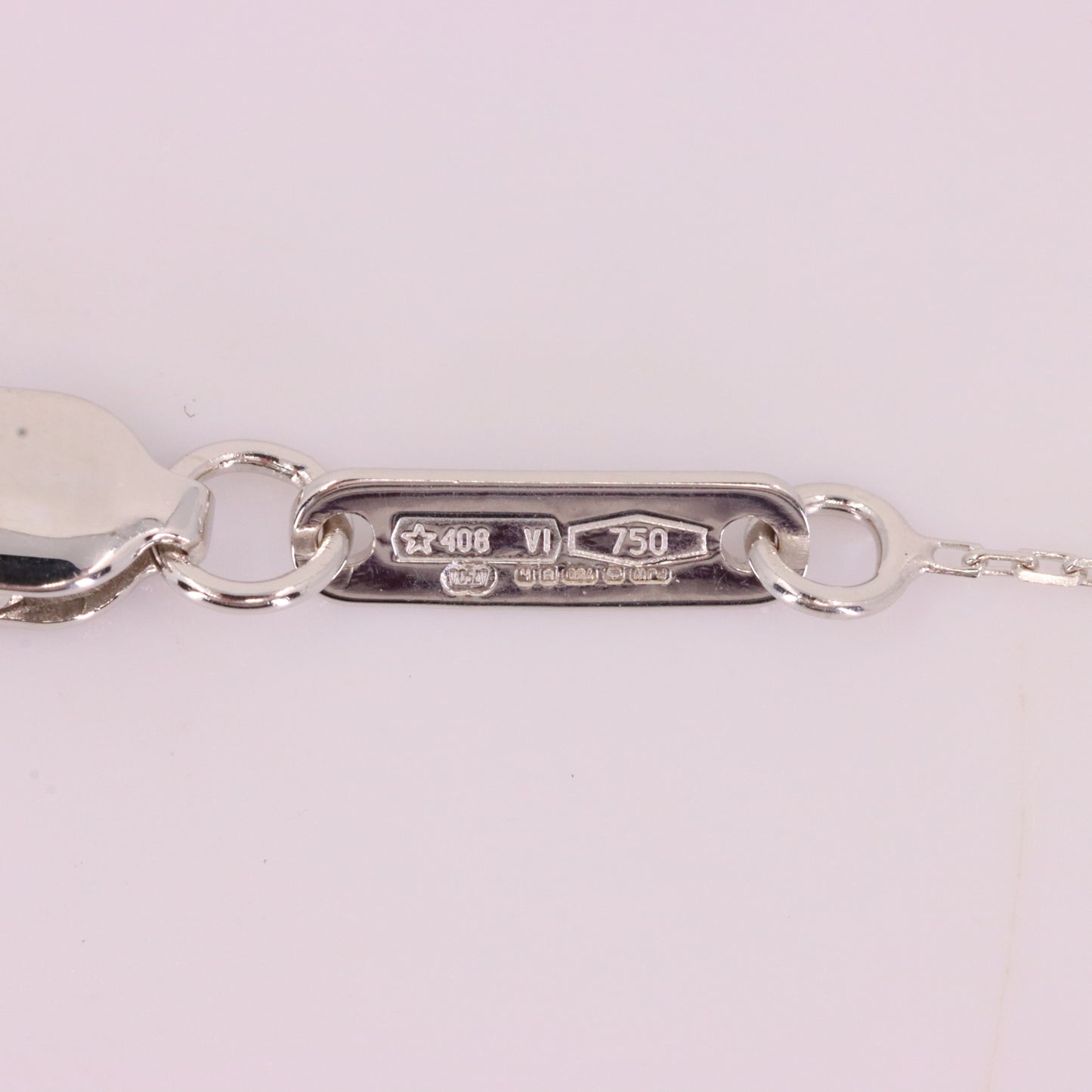Vintage 18ct Hallmarked Chimento White Gold Diamond 18 Inch Pendant Necklace