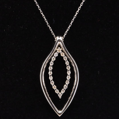 Vintage 18ct Hallmarked Chimento White Gold Diamond 18 Inch Pendant Necklace