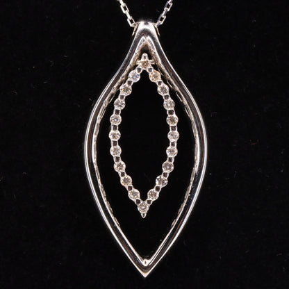 Vintage 18ct Hallmarked Chimento White Gold Diamond 18 Inch Pendant Necklace
