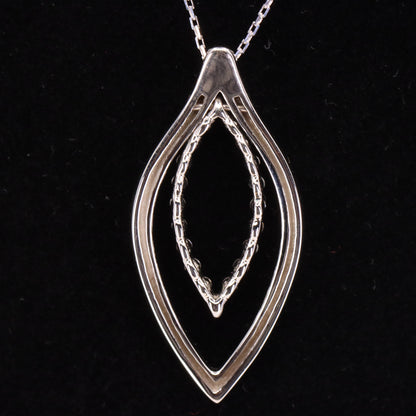 Vintage 18ct Hallmarked Chimento White Gold Diamond 18 Inch Pendant Necklace