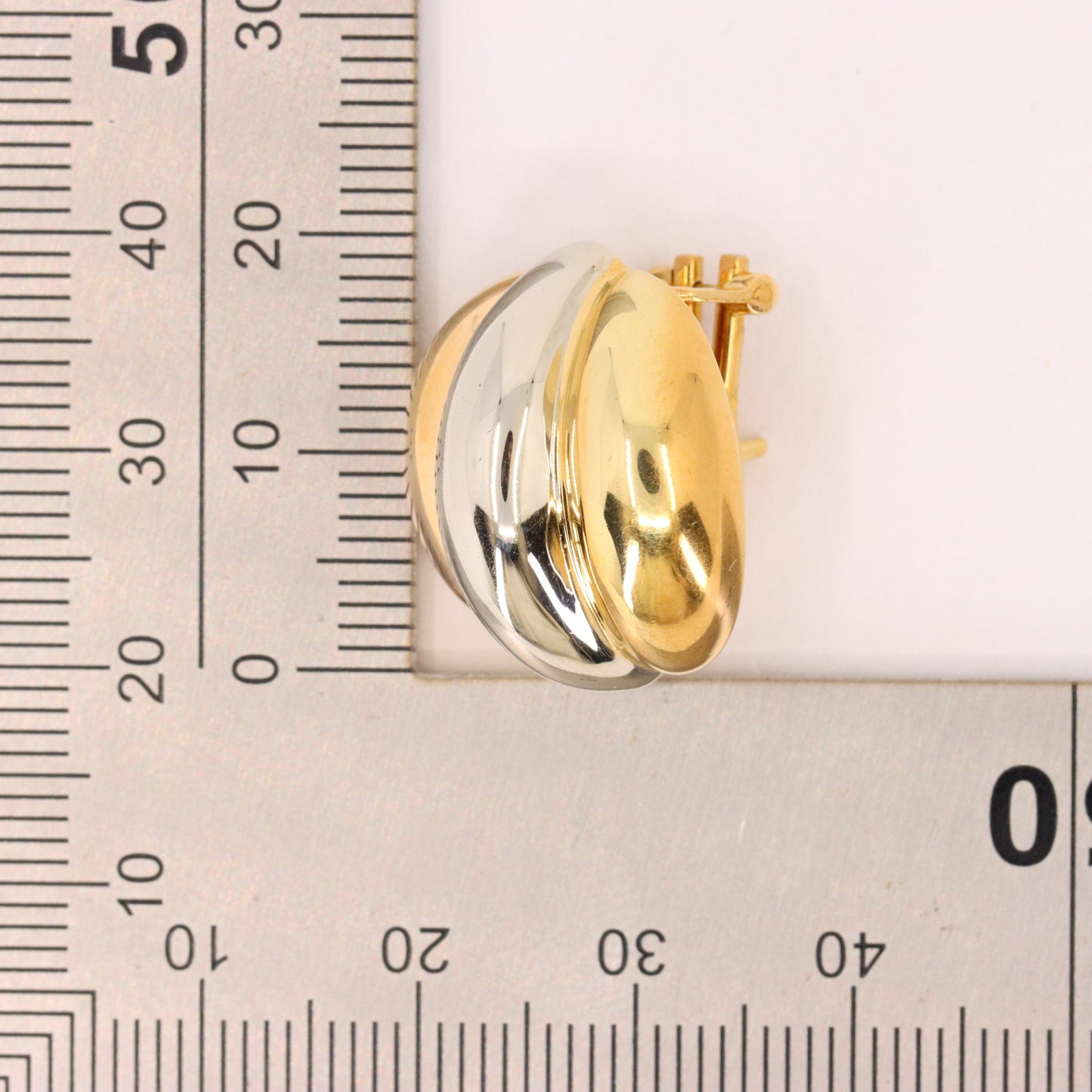 Vintage 18ct Hallmarked Two Tone Gold Mappin & Webb Latch Back Earrings Boxed