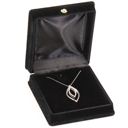 Vintage 18ct Hallmarked Chimento White Gold Diamond 18 Inch Pendant Necklace