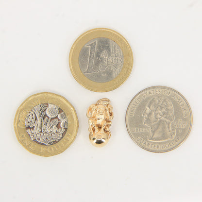 Vintage 9ct Three Wise Monkeys Pendant Charm Yellow Gold Gift