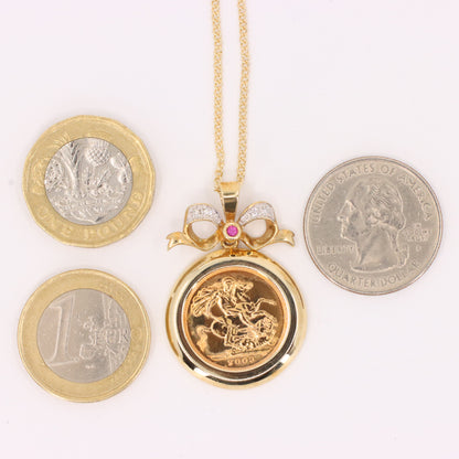Royal Mint Eternal Love 2003 Half Sovereign Pendant Necklace 18 Inch Certificate