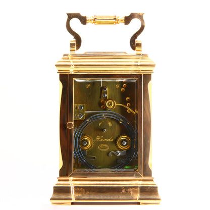 Antique Carriage Clock Repeating Strike 1900 French Brass 8 Day Clock