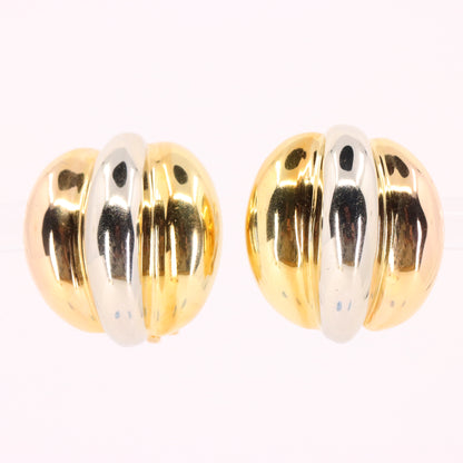 Vintage 18ct Hallmarked Two Tone Gold Mappin & Webb Latch Back Earrings Boxed