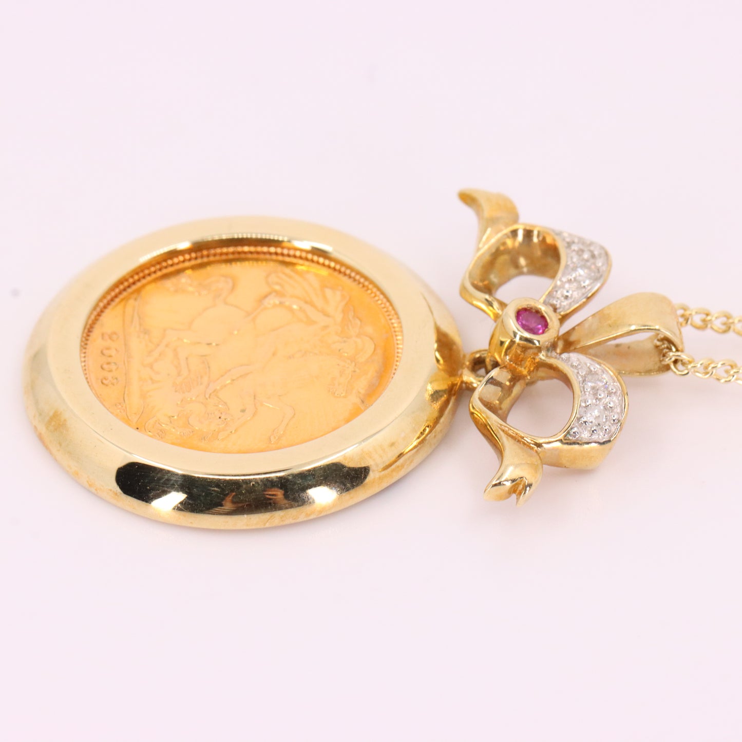 Royal Mint Eternal Love 2003 Half Sovereign Pendant Necklace 18 Inch Certificate