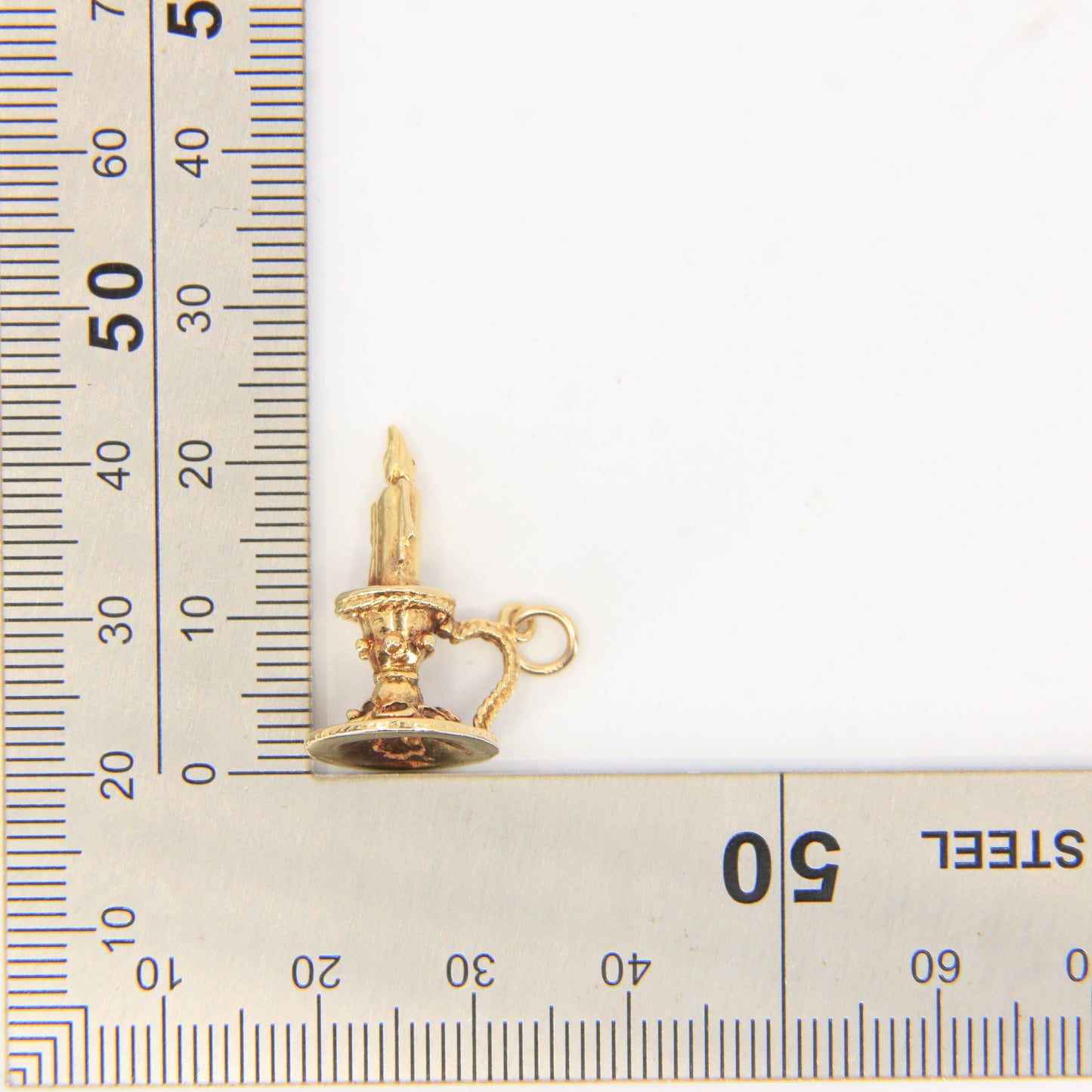 Vintage 9ct Solid Gold Candle Lamp Charm Pendant Yellow Gold Gift