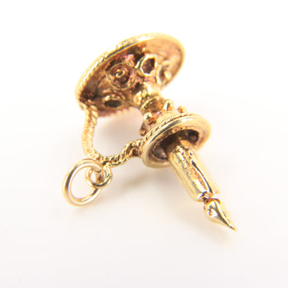 Vintage 9ct Solid Gold Candle Lamp Charm Pendant Yellow Gold Gift