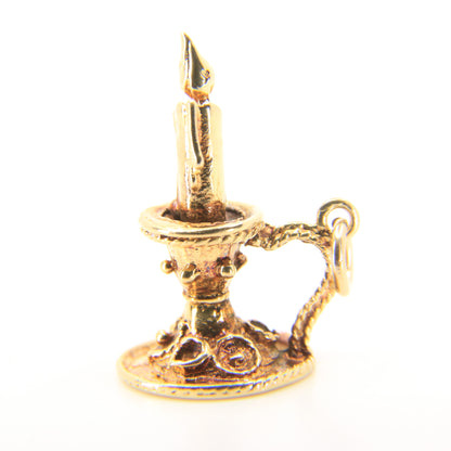 Vintage 9ct Solid Gold Candle Lamp Charm Pendant Yellow Gold Gift