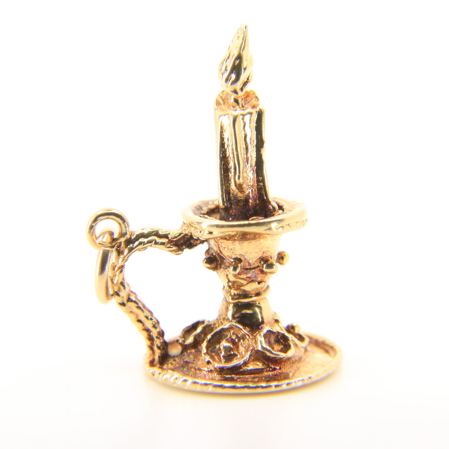 Vintage 9ct Solid Gold Candle Lamp Charm Pendant Yellow Gold Gift