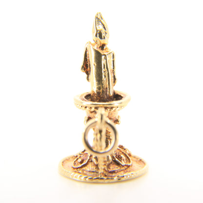 Vintage 9ct Solid Gold Candle Lamp Charm Pendant Yellow Gold Gift