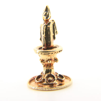 Vintage 9ct Solid Gold Candle Lamp Charm Pendant Yellow Gold Gift