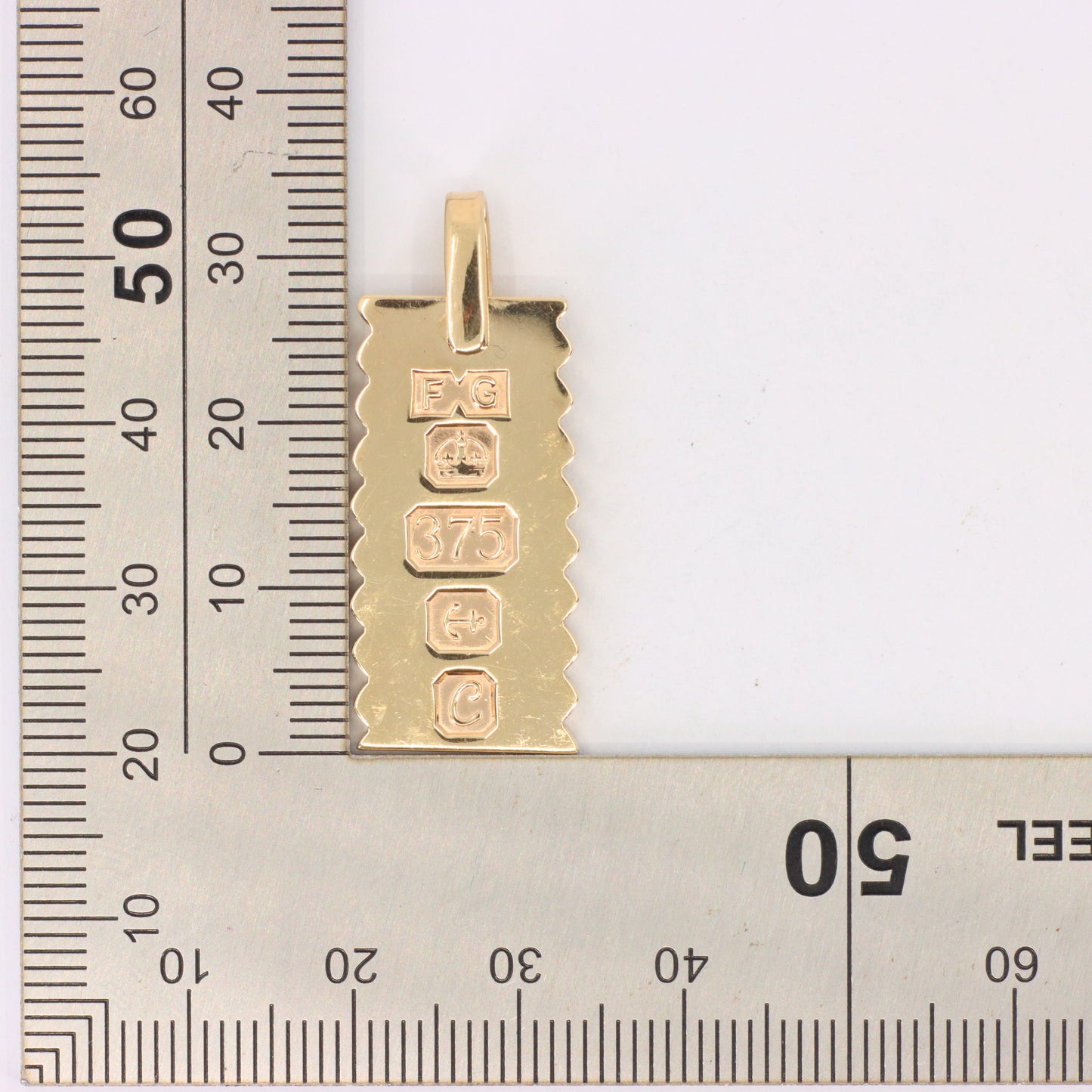 Vintage 9ct Hallmarked 1977 Jubilee Ingot Pendant Solid Yellow Gold Charm