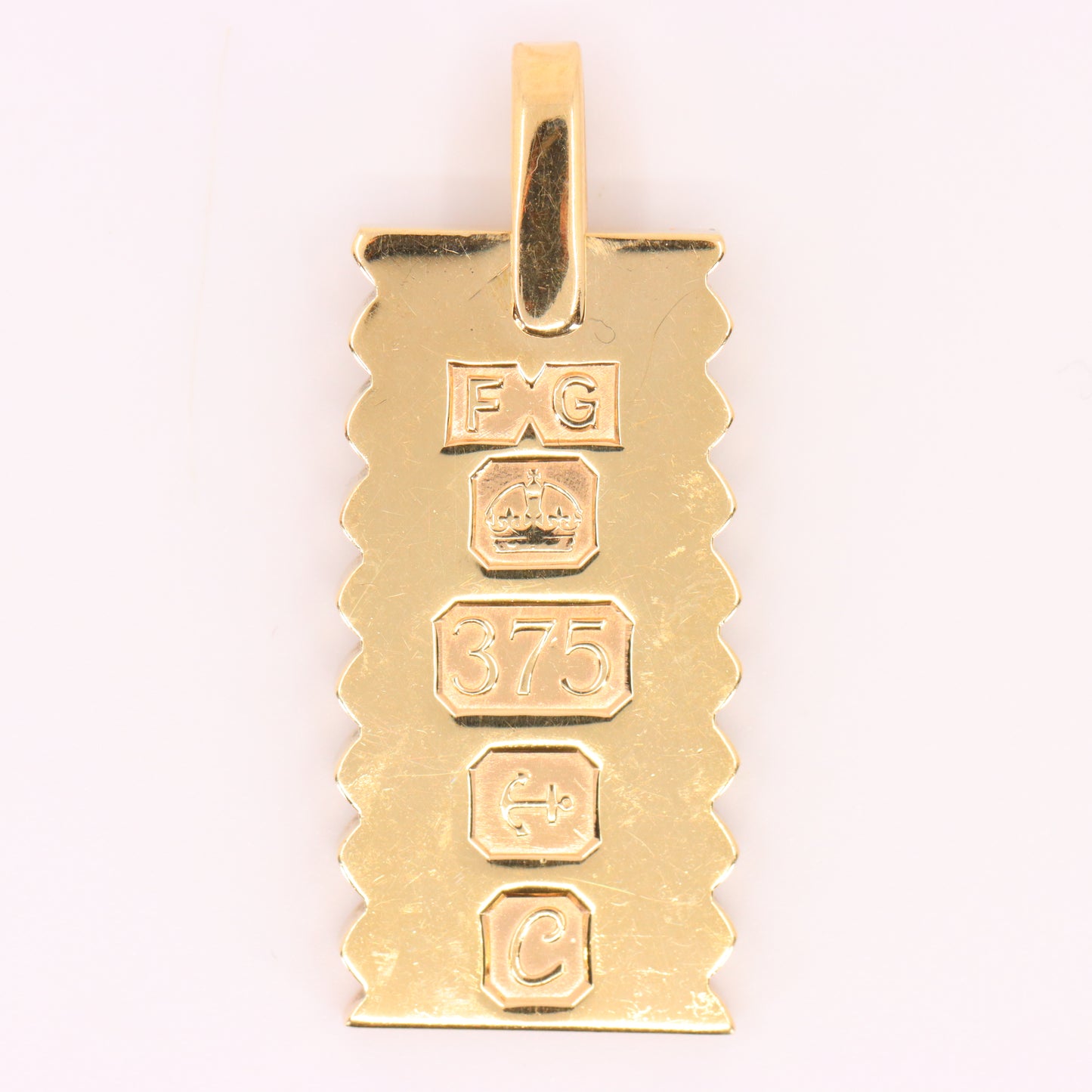 Vintage 9ct Hallmarked 1977 Jubilee Ingot Pendant Solid Yellow Gold Charm